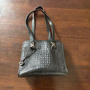 Brighton Black Leather Shoulder Bag Pre-owned Excellent Condition Y2K